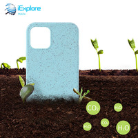 IExplore environnemental 100% paille de blé biodégradable PLA peinture personnalisée coque de téléphone OEM ODM pour iPhone 16 pro max