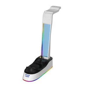 Station de charge avec support de casque pour manette PS5 Indicateur de charge lumineux RVB pour console de jeu Sony Playstation Portal - Product Image 1