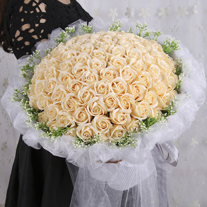 Vente directe d'usine, bouquet de fleurs de savon artificielles rondes faites à la main, 99 roses, 520 Qixi <span class=keywords><strong>Festival</strong></span>, cadeau de la Saint-Valentin, vente en gros - Product Image 3