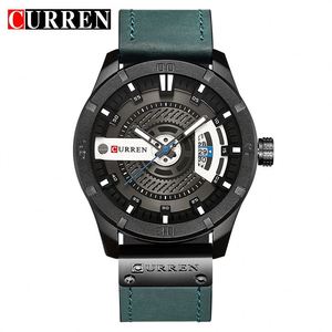 CURREN 8301 <span class=keywords><strong>Orologio</strong></span> al Quarzo <span class=keywords><strong>da</strong></span> Uomo Nero di Tendenza con Cinturino in Pelle PU Impermeabile con Display Data <span class=keywords><strong>Orologio</strong></span> Business Design in Cina - Product Image 3
