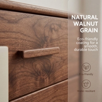 Armoire de rangement en bois massif écologique et peu encombrante, 6 tiroirs, 2 portes, style moderne du milieu du siècle, pour chambre à coucher, salon, entrée