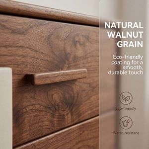 Armoire de rangement en bois massif écologique et peu encombrante, 6 tiroirs, 2 portes, style moderne du milieu du siècle, pour chambre à coucher, salon, <span class=keywords><strong>entrée</strong></span> - Product Image 4