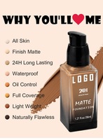 Fond de teint liquide vegan 18 couleurs, correcteur de maquillage, imperméable, résistant au transfert, longue tenue 24h, couvrance totale, fini mat