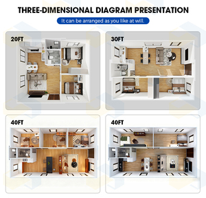 <span class=keywords><strong>Maison</strong></span> conteneur moderne préfabriquée, portable, mobile, à double aile extensible, étanche et résistante aux ouragans pour hôtels et appartements - Product Image 6