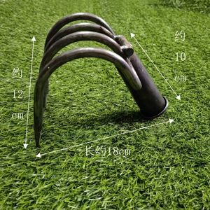Râteau en acier épaissi pour scories de pierre Outils de remise en état des terres agricoles Désherbage de jardin et ameublissement du sol <span class=keywords><strong>Grand</strong></span> râteau à main incurvé - Product Image 4