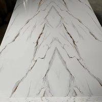 Panel Dinding PVC 3D UV Board Batu Marmer Buatan Lembaran PVC Putih Polos Panel Cladding Berlapis UV untuk Dinding Eksterior Kamar Tidur