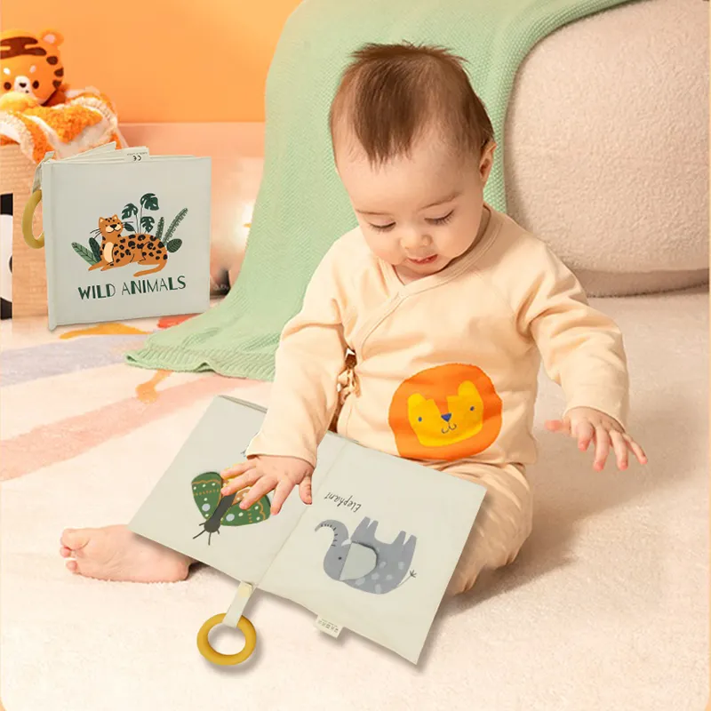 Baby Early Educational Toys Washable Cloth Book Children Enlightenment English Toddler Animal Baby Cloth Book