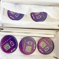 Autocollant rond NFC sans contact 60 mm, code QR, grande étiquette scannable, pour réseaux sociaux, menu de restaurant