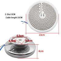Plaque chauffante électrique en céramique 12/13CM pour cuisinière Élément chauffant à surface rayonnante Pièces de chauffage élémentaire radiant