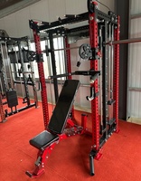 Machine Smith multifonctionnelle 3-en-1 (avant et arrière) avec rack de musculation et crossover de câbles pour salle de sport à domicile