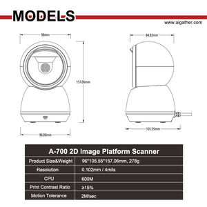 A-700 + 2D настольная платформа для сканирования изображений Авто считыватель QR-кодов для розничного магазина одежды - Product Image 6