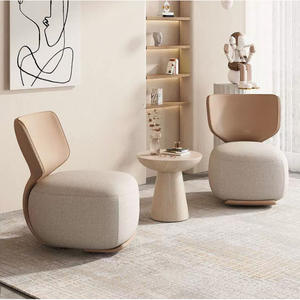 Solid Wood Nordic Style Single <b>Sofa</b> Chair Fabric Soft <b>Support</b> Structure Living Room Leisure Chair - Product Image 1