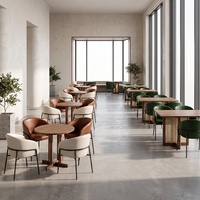 Ensemble de table et de chaises de salle à manger commerciales modernes et simples, sièges confortables, couleur personnalisable disponible