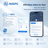 Enregistreur vocal IA intelligent pour réunions, traduction en temps réel, réduction du bruit IA, enregistreur audio numérique portable en aluminium