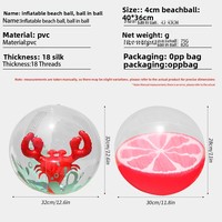 Ballon de plage gonflable en PVC épais, motif animal ou fruit, jouet d'extérieur pour enfants de 7 à 14 ans, avec emballage OPP séparé, vente en gros