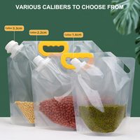 Sachet à bec verseur transparent pour céréales et grains, résistant à l'humidité, 1 kg 5 kg, pour l'emballage du riz, sacs d'emballage, sac de conservation alimentaire hydrogéné