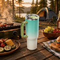 Mug de voyage isotherme à double paroi en acier inoxydable bleu clair 40 oz, populaire, pour porte-gobelet de voiture, fabrication OEM/ODM en Chine