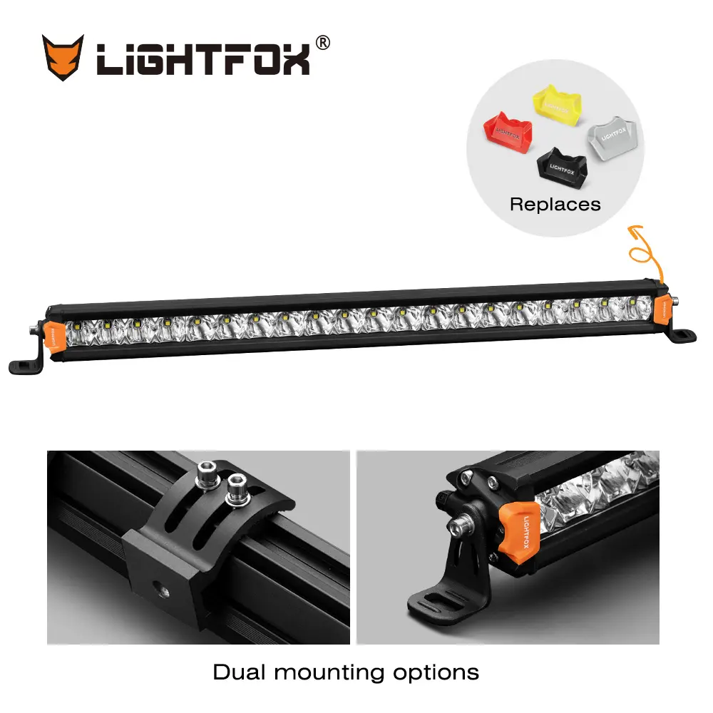 LIGHTFOX 100W Waterproof IP68 Offroad 4x4 Car 20 inch Single Row LED Light Bar