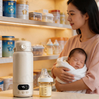 Nouveau design chauffe-biberon portable et bouilloire à lait, chauffe-lait électronique rechargeable par USB pour bébés de 0 à 12 mois, motif imprimé