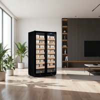 Humidor à cigares multifonction en acier inoxydable 860L avec contrôle électronique de la température et de l'humidité, serrure de sécurité, mini-réfrigérateur pour
