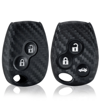 Coque de clé de voiture en silicone et fibre de carbone à 2 boutons, étui de protection pour Renault Clio Trafic Master Twingo Dacia Duster Sandero 2