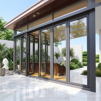 Porte pliante en aluminium sur mesure, configuration multi-volets, divise le grand hall en plusieurs zones fonctionnelles indépendantes