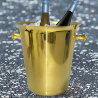 Cuve à boissons en acier inoxydable 5L: poignée portable, refroidisseur de bar pour bière/champagne de fête de mariage