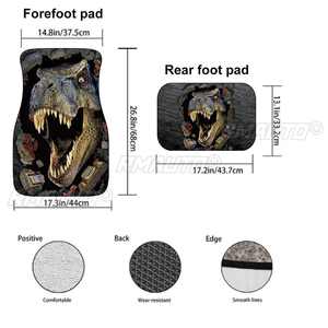 Tapis de sol de voiture universels 3D à imprimé animalier, ensemble de tapis avant et arrière, accessoires intérieurs pour fourgonnette et voiture - Product Image 6