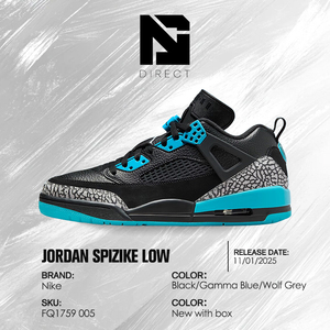 Chaussures de basket-ball Air Jordan Spizike Low 'Gamma Blue' en cuir, à lacets, avec doublure en mesh, semelle intermédiaire en EVA, semelle extérieure en caoutchouc, baskets de sport - Product Image 6