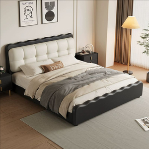 Nouveau design, <span class=keywords><strong>fourniture</strong></span> directe <span class=keywords><strong>d</strong></span>'usine, meubles de chambre à coucher, lit king en agneau, literie en cuir de luxe, lit à cadre en bois rembourré - Product Image 1