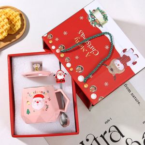Ensemble de tasses en céramique de Noël de luxe, édition de Noël, avec poignée, passe au lave-vaisselle, écologique, 350 ml, flocon de neige, cadeau de Noël - Product Image 3