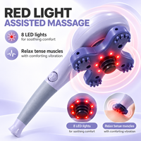 Masseur à percussion Dolphin portable avec 7 têtes interchangeables et vibration infrarouge pour la relaxation du corps, du dos, du cou et des pieds