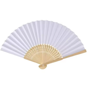 Fournisseurs de premier plan, vente en gros de éventails pliants en bambou personnalisés avec logo imprimé, éventails en bois pour mariage, éventails en papier blancs à tenir à la main - Product Image 3
