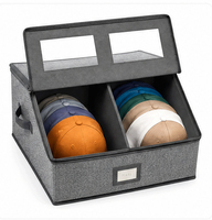 Caja de Almacenamiento para Sombreros Apilable, Plegable, a Prueba de Polvo, de Gran Capacidad, con Ventana Transparente, para Armario de Dormitorio