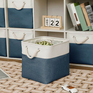 Cubos <span class=keywords><strong>de</strong></span> almacenamiento plegables <span class=keywords><strong>de</strong></span> doble color <span class=keywords><strong>de</strong></span> lino más vendidos <span class=keywords><strong>de</strong></span> <span class=keywords><strong>Amazon</strong></span> 2024 para el hogar, oficina, armario, ropa, cesta <span class=keywords><strong>de</strong></span> lavandería - Product Image 4