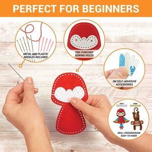 Novedad 2025: Kit de Manualidades Educativas Tempranas de Fieltro de Lana DIY para Niños, Animales de Fieltro de Navidad, Juguetes de Costura DIY - Product Image 3