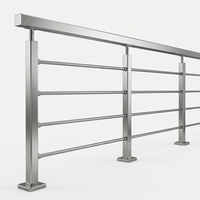 Barre de balustrade moderne en acier inoxydable pour intérieur et extérieur