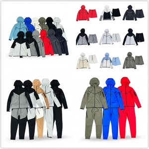 Survêtement Homme en Tech Fleece NK de Qualité Originale Marque de Luxe, Ensemble 2 Pièces Coton avec Sweat à Capuche, Pantalon de Survie et Short pour la Course - Product Image 1
