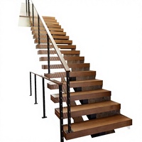 Escalier droit intérieur pour villa, grenier, double niveau, style loft moderne simple, fabricant sur mesure