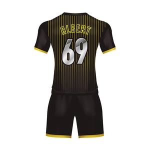Order team sportswear black sublimation printed dry V Neck Slim soccer uniform - Product Image 2