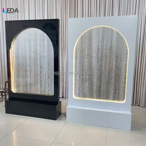 ป้ายต้อนรับงานแต่งงานแบบน้ำตกกระจกใส LEDA พร้อมไฟ LED ตกแต่งฉากหลังรูปโค้งสำหรับงานแต่งงาน - Product Image 4