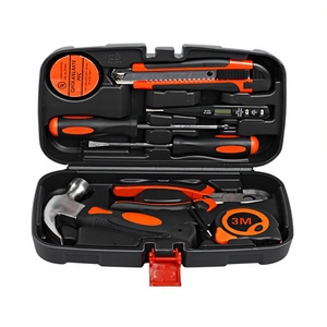 Hand Tool <b>Set</b> 9 Piece Kit With Hammer Screwdrivers <b>Pliers</b> Knife Tape For Home Maintenance - Product Image 2