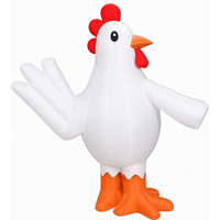 Décoration de poulet gonflable blanc d'extérieur avec logo personnalisé
