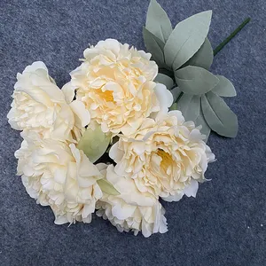 5 Heads Artificial Silk Peony Flower Real Touch Artificial Flower Good Quality Wholesale Flowers