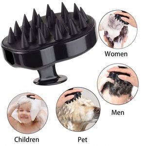 8-Colors TPR Oval Compact Custom Logo Ergonomic Waterproof Super Soft Handheld Shampoo Head Massager Scalp Massage <b>Brush</b> - Product Image 2