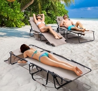 Chaise longue avec trou pour le visage réglable 5 vitesses inclinable extérieur portable pliant chaise de bronzage lit