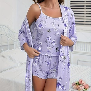 P345 <span class=keywords><strong>Pigiama</strong></span> Intero Imbottito da Donna con Stampa Coniglio Rosa, Traspirante, in Maglia, con Elastico in Vita, per Vacanze e Università, Autunno Inverno - Product Image 3