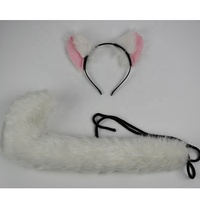 Accessoires de cosplay : Bandeau oreilles et queue de chat en peluche pour fêtes d'anime, scène, théâtre, costumes et ensembles de déguisements animaux