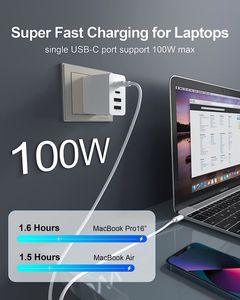 100W 120W Gan Tường Sạc Cho Macbook <span class=keywords><strong>Pro</strong></span> iPad <span class=keywords><strong>Pro</strong></span> Không Khí Galaxy Máy Tính Xách Tay Nhanh Chóng Loại C Pd Sạc Trạm USB C Nhanh Chóng Gan Sạc - Product Image 3