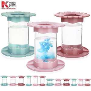 Limpiador de pinceles de pintura, taza de enjuague, soporte de silicona y vasos de pintura, herramienta de lavado de pinceles de arte desmontable redonda <span class=keywords><strong>para</strong></span> acrílico - Product Image 2